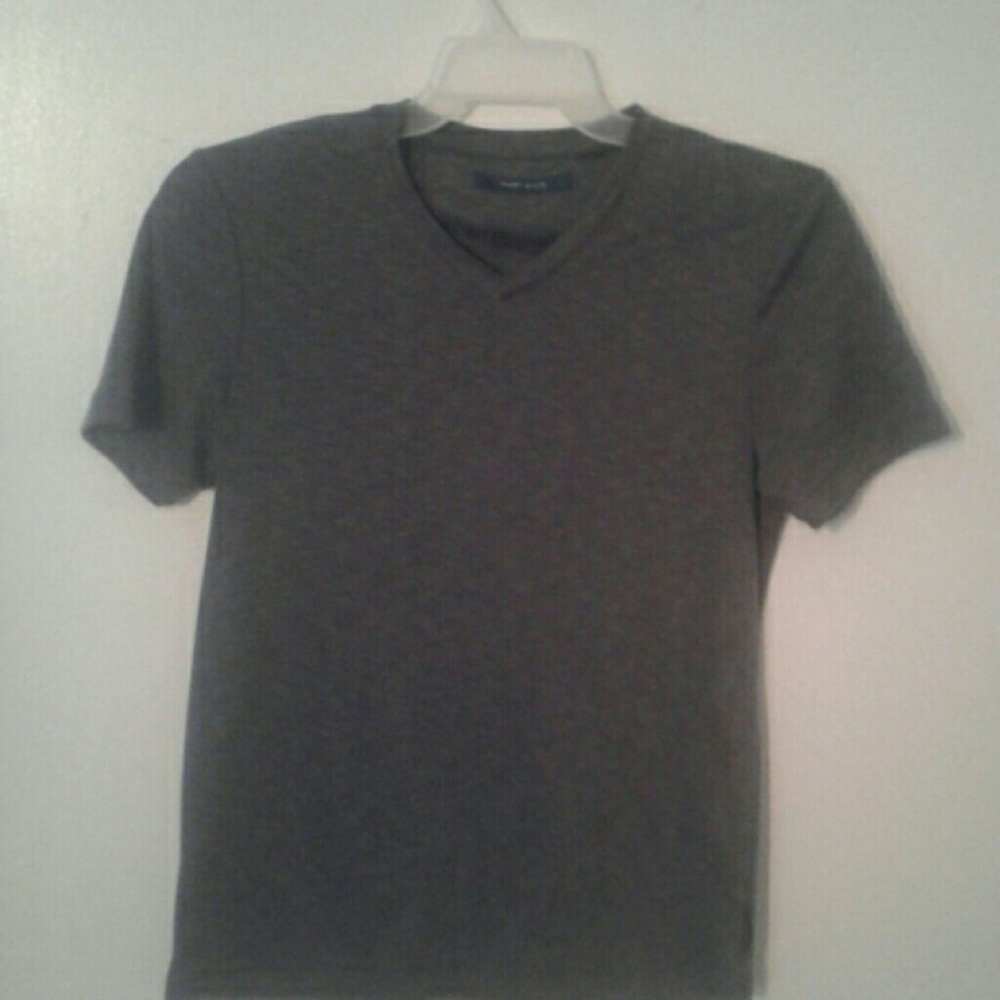 Perry Ellis V-Neck Man Y2k Short Sleeve  Bolo T Shirt Size M
